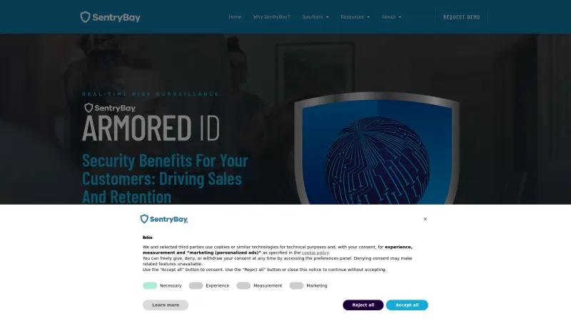 Homepage of CryptoSentry