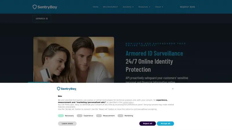 Homepage of DarkSentry