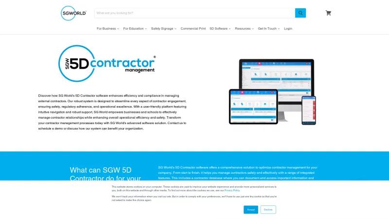 Homepage of 5D Contractor