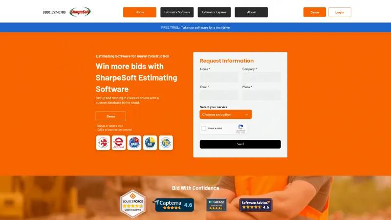 Homepage of Estimator by SharpeSoft