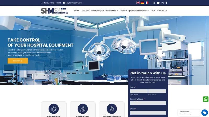 Homepage of Smart Hospital Maintenance