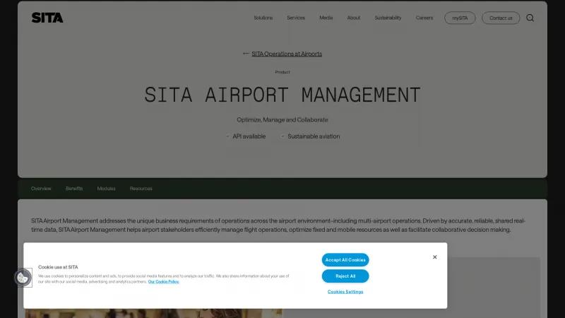 Homepage of SITA Airport Management