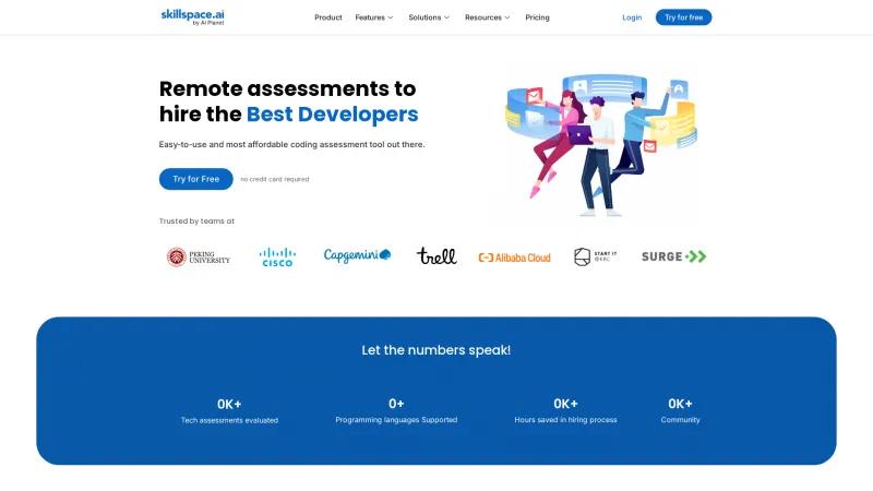 Homepage of Skillspace.ai