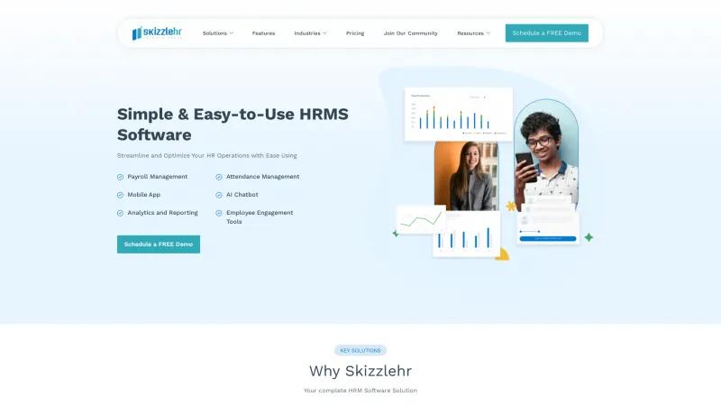 Homepage of SkizzleHR