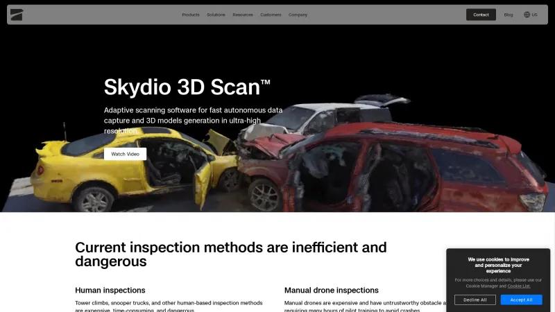 Homepage of Skydio 3D Scan