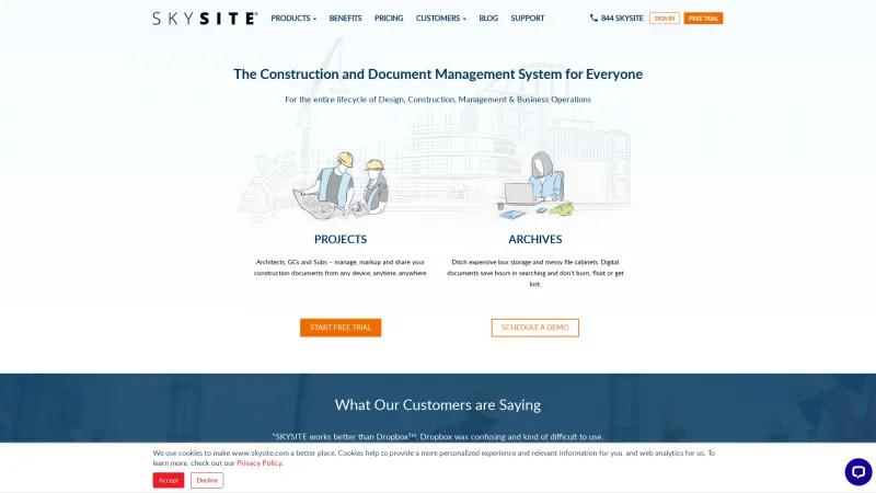 Homepage of SKYSITE