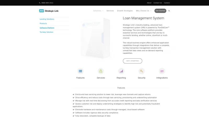 Homepage of Strategic Link Loan Management System