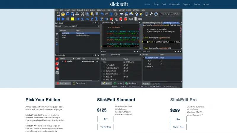 Homepage of SlickEdit