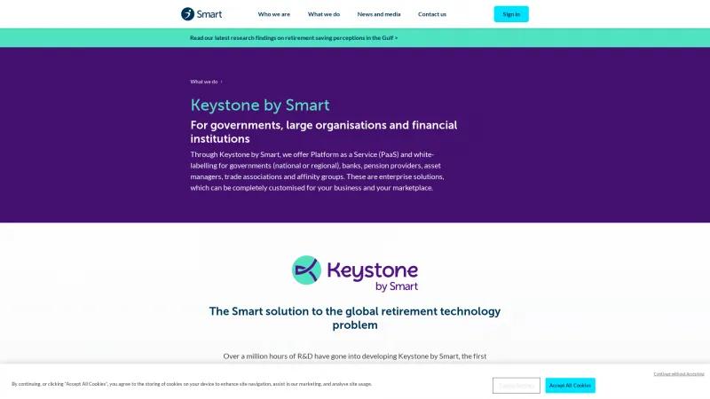 Homepage of Keystone by Smart