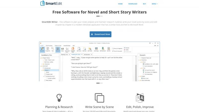 Homepage of SmartEdit Writer