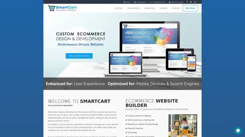 Homepage of SmartCart