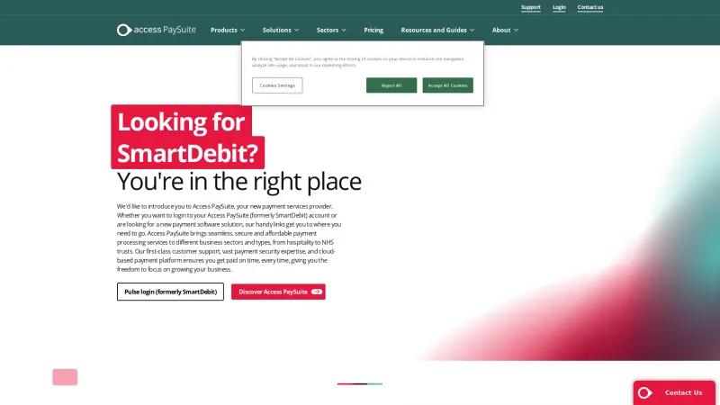 Homepage of SmartDebit