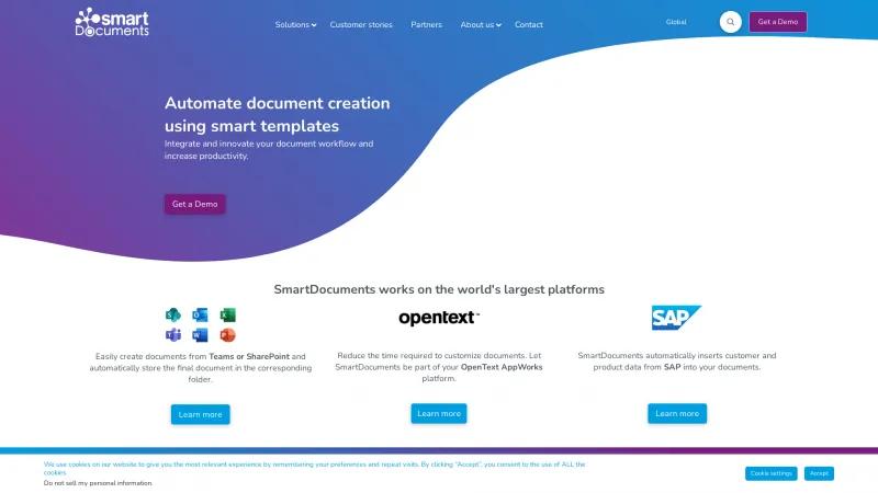 Homepage of SmartDocuments