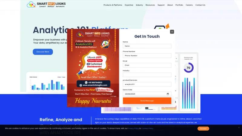 Homepage of Analytics 101