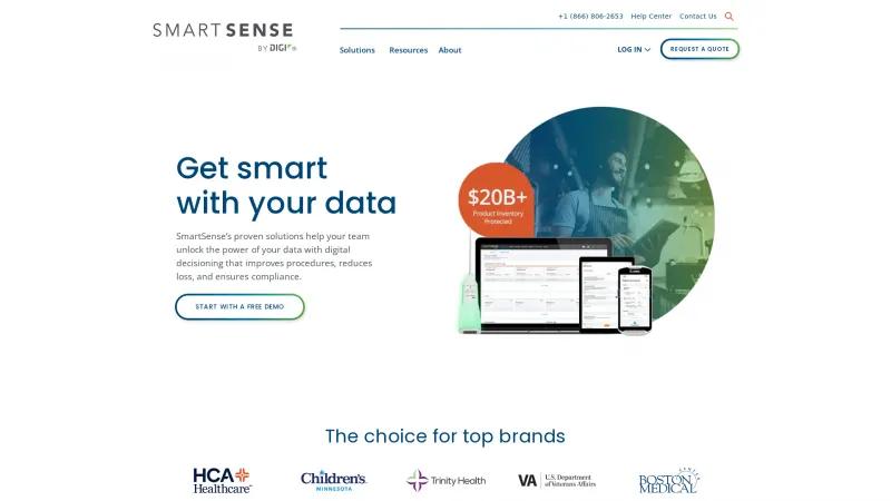 Homepage of SmartSense