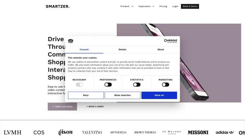 Homepage of Smartzer