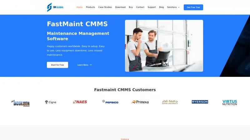 Homepage of FastMaint