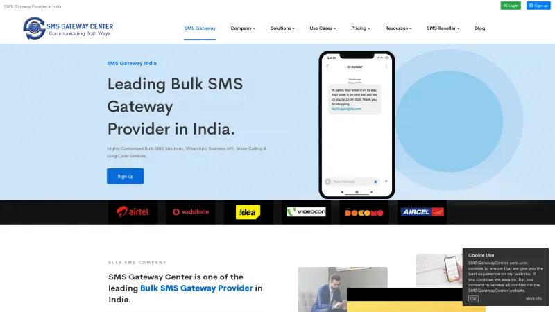 Homepage of Bulk SMS Gateway Software