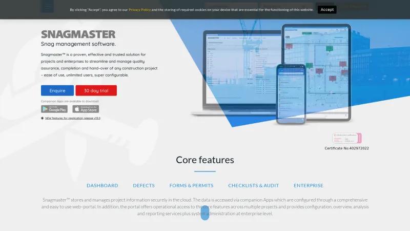 Homepage of Snagmaster