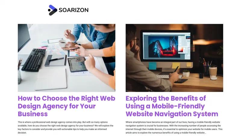 Homepage of SOARIZON