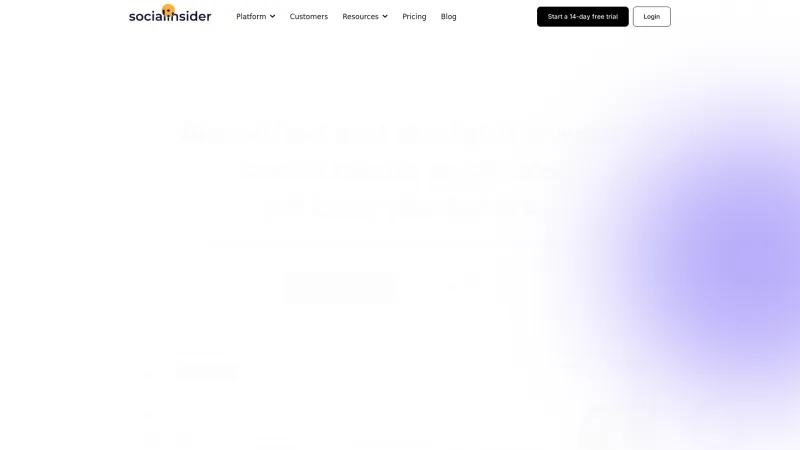 Homepage of Socialinsider