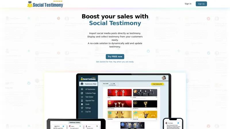 Homepage of Social Testimony