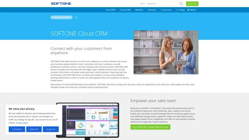 Homepage of Soft1 Cloud CRM