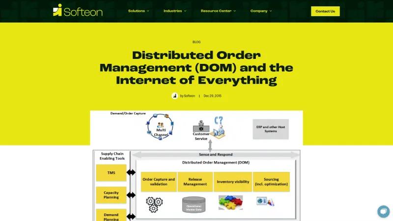 Homepage of Softeon DOMS