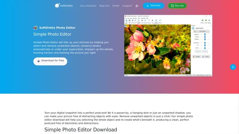 Homepage of SoftOrbits Simple Photo Editor