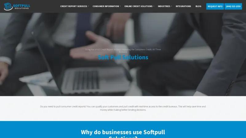 Soft Pull Solutions: Innovative Credit Reporting Services for Businesses Homepage of Soft Pull Solutions