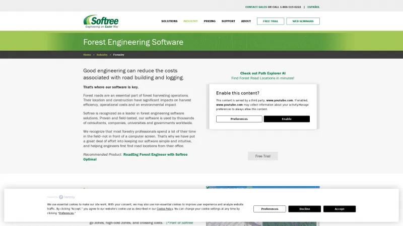 Homepage of RoadEng Forest Engineer