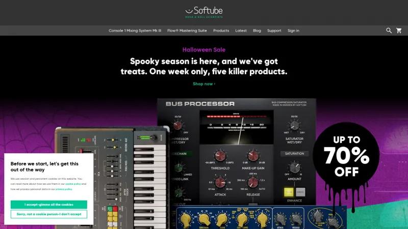 Homepage of Softube