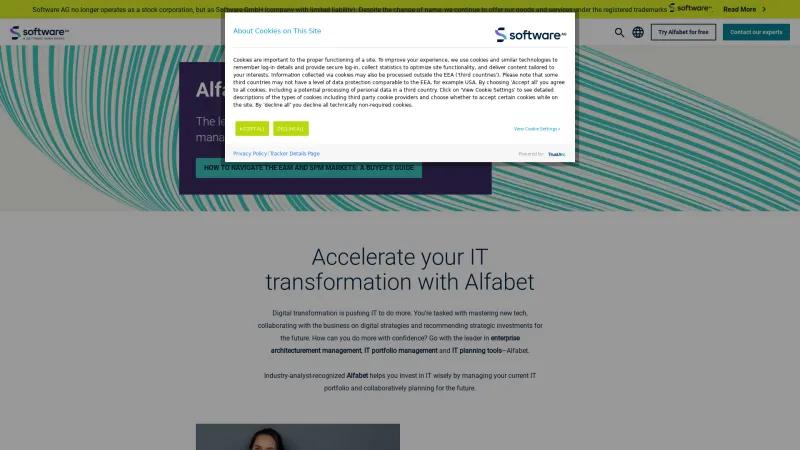 Homepage of Alfabet