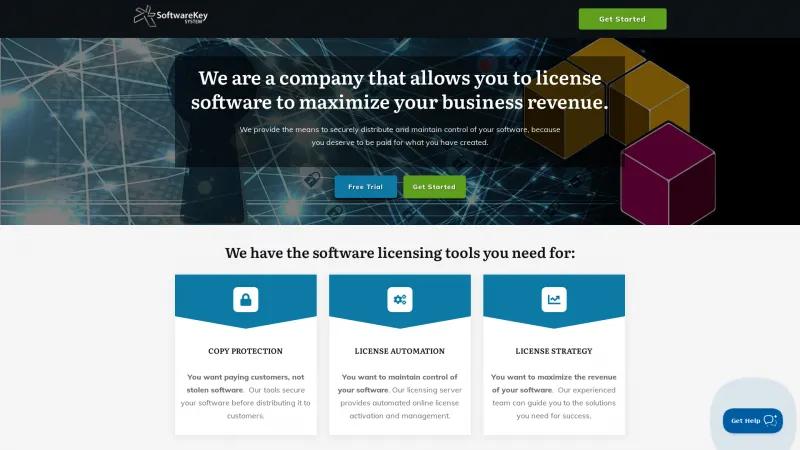 Homepage of SoftwareKey