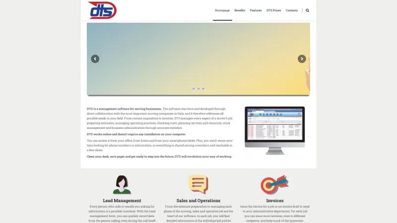 Homepage of DTS