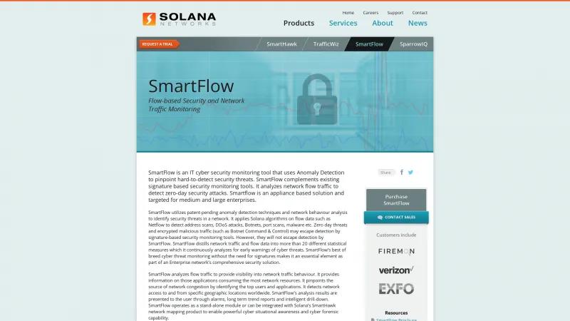 Homepage of SmartFlow