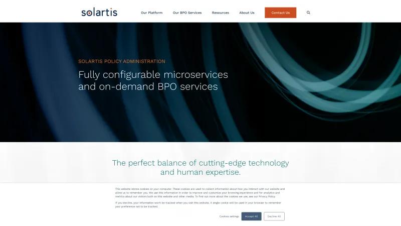 Homepage of Solartis Platform