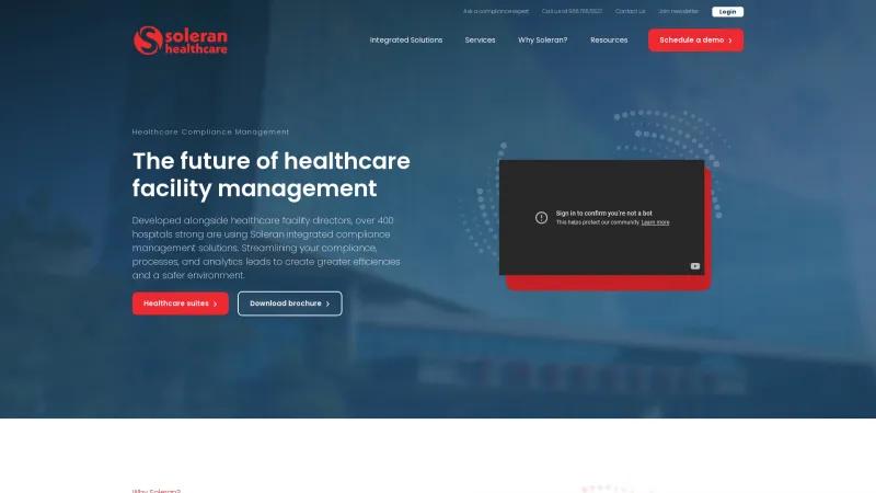 Homepage of Soleran Healthcare