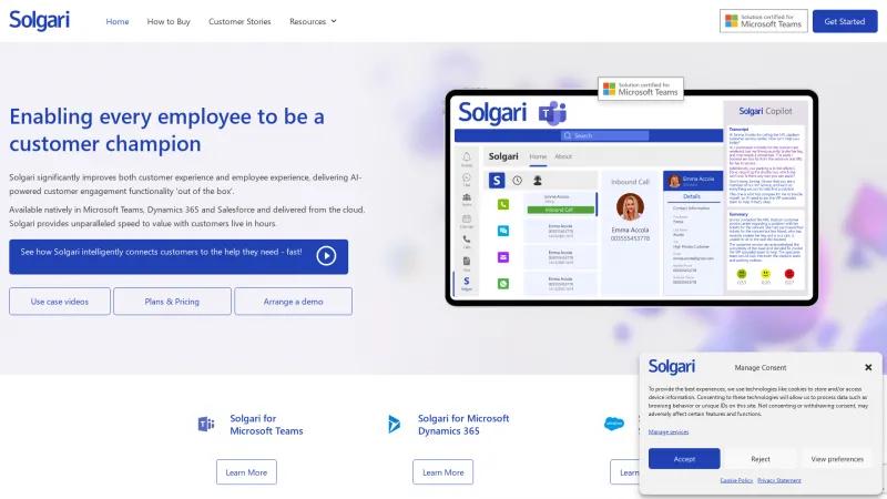 Homepage of Solgari Cloud Communications