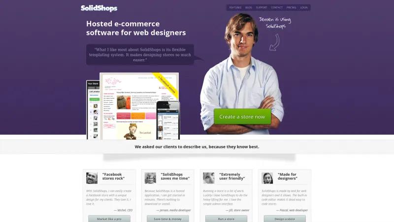 Homepage of SolidShops