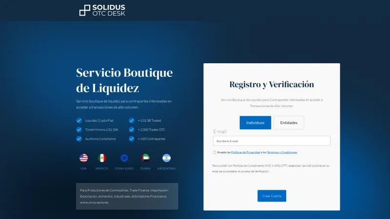 Homepage of Solidus OTC