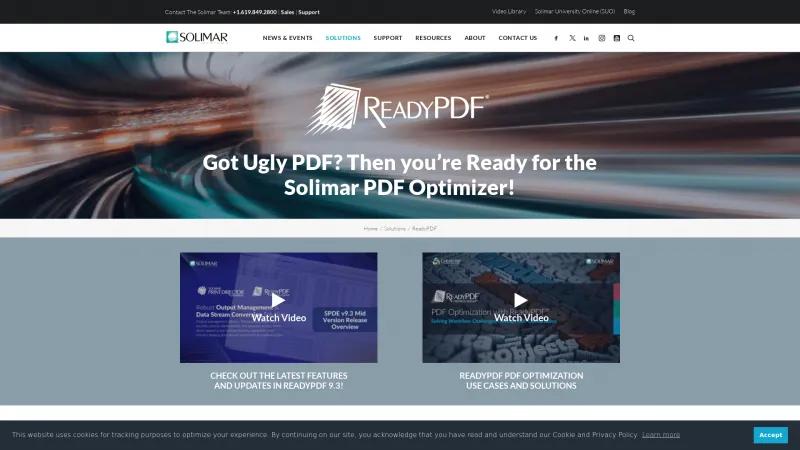 Homepage of ReadyPDF