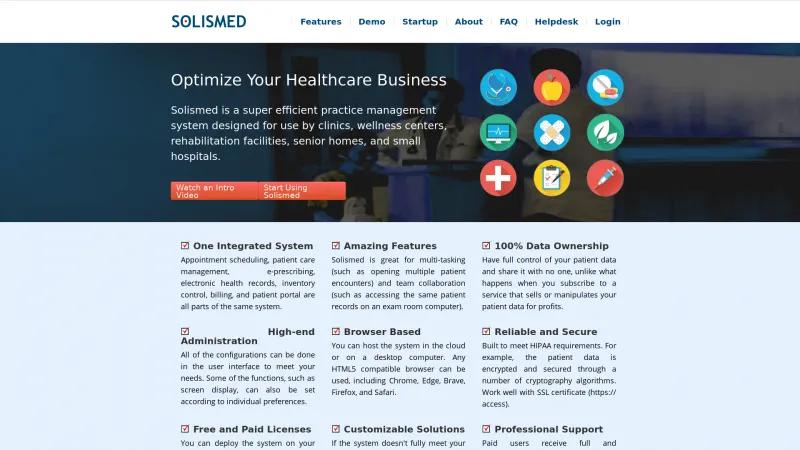 Homepage of Solismed