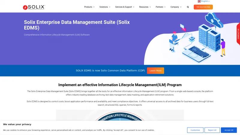 Homepage of Solix EDMS