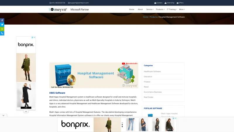 Homepage of Medi'rApps Hospital Management