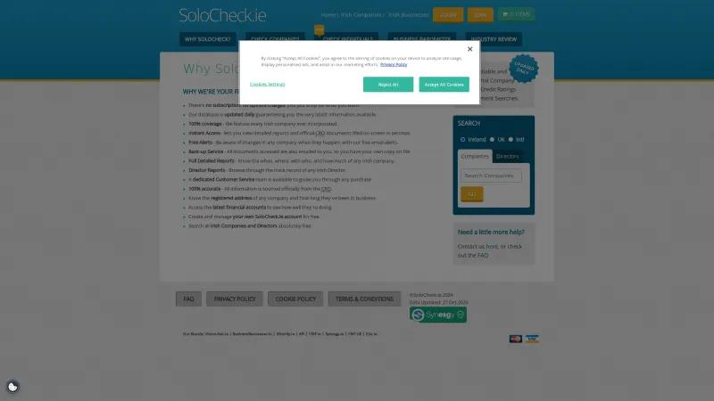 Homepage of SoloCheck