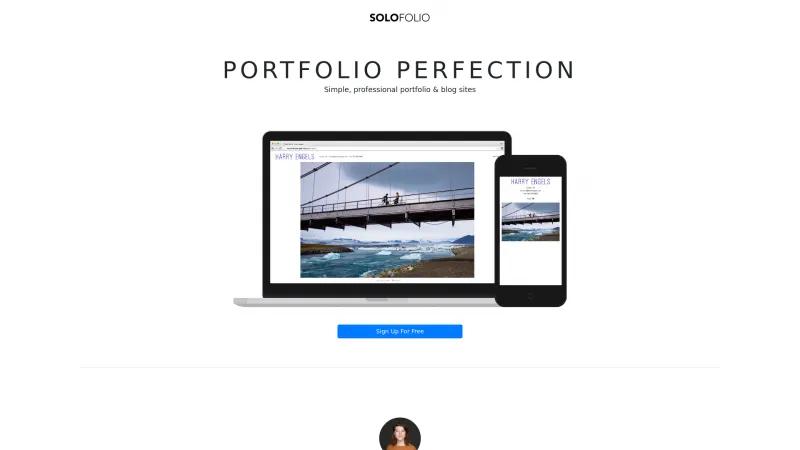 Homepage of SoloFolio