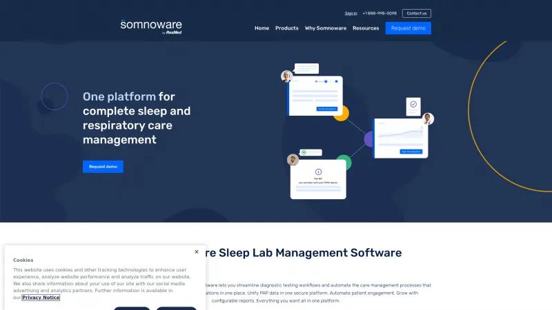 Homepage of Somnoware