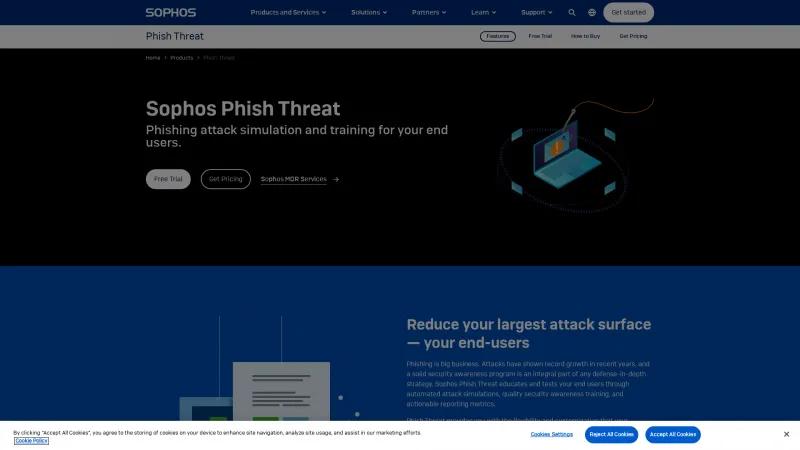 Homepage of Sophos Phish Threat