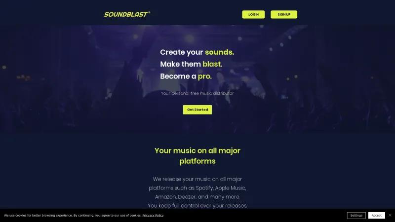 Homepage of Soundblast